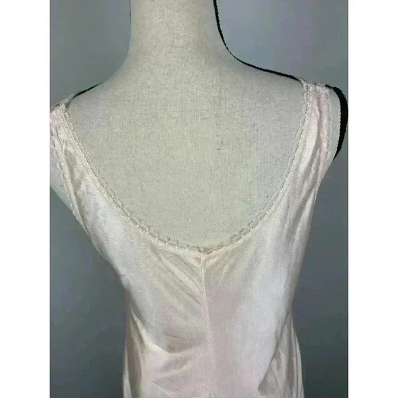 Vtg 50s Stretta Nylon Nightgown Babydoll Midi Light Pink Lace Slip Dress S/M - Picture 7 of 11